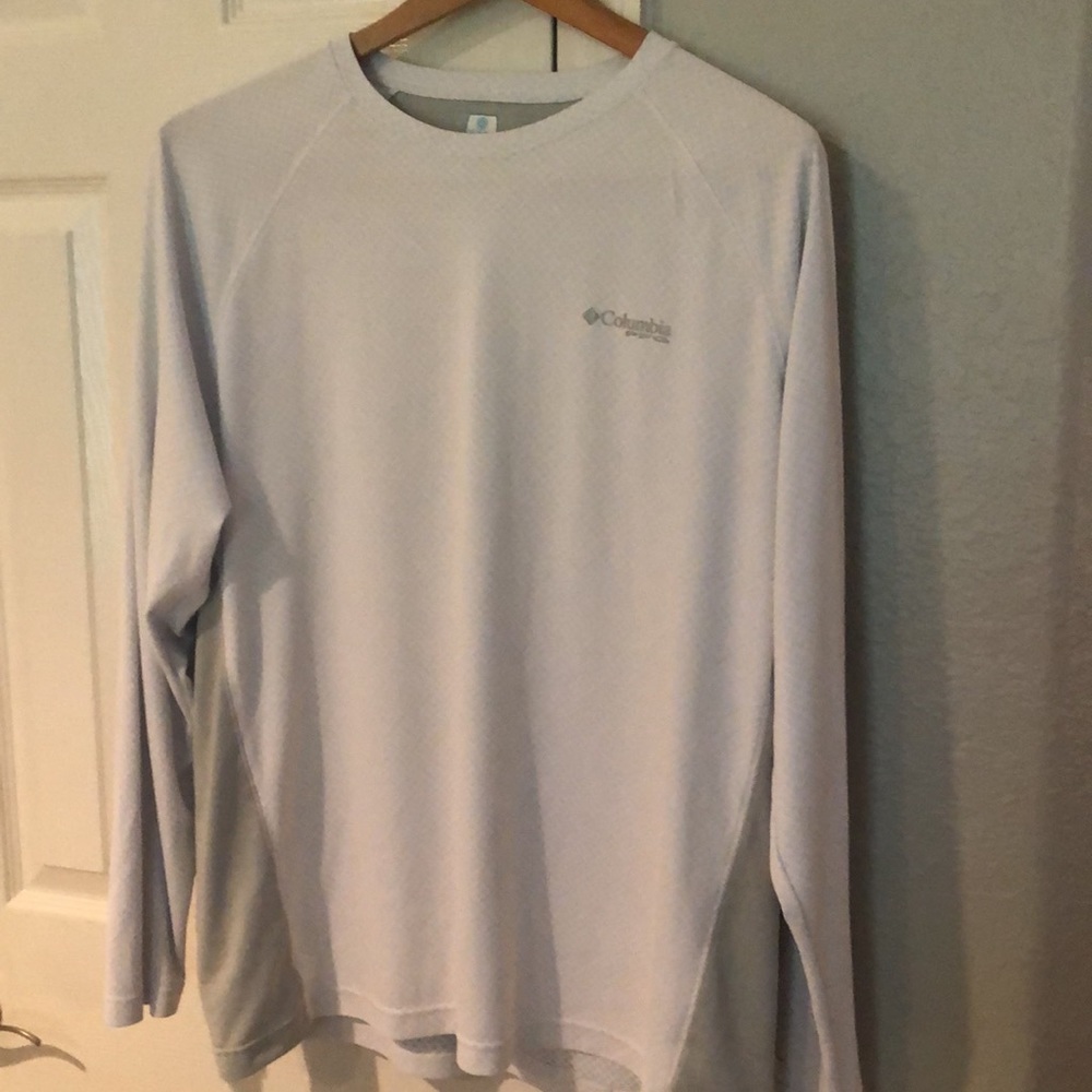 Mens large Columbia white long sleeve performance
